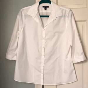 LANDS’END White Button Up Shirt